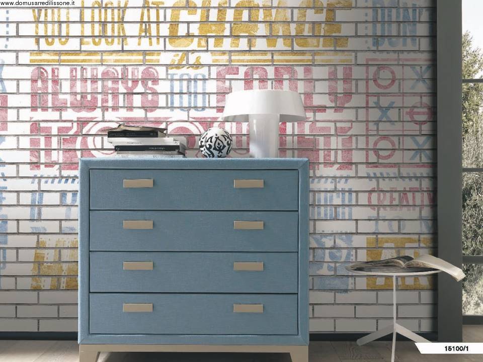carta da parati per cameretta con scritte colorate